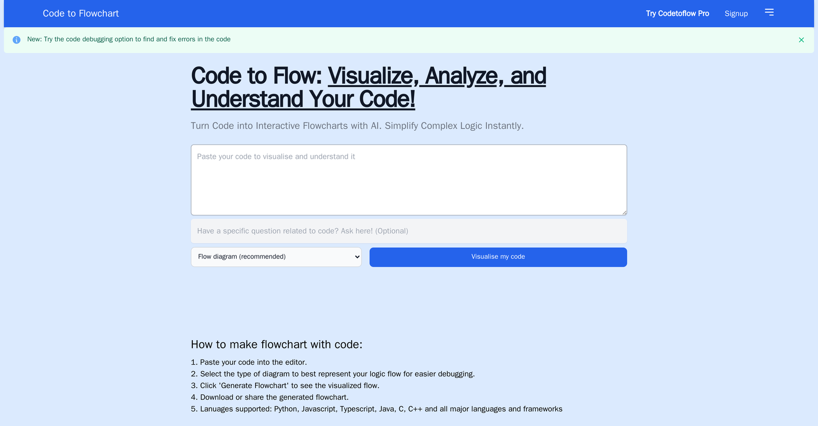 Code to Flowchart