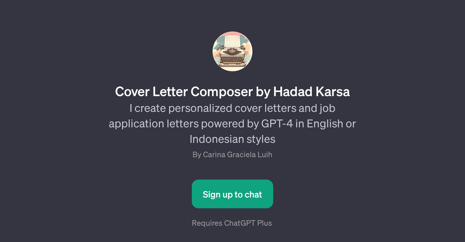 Cover Letter Composer by Hadad Karsa