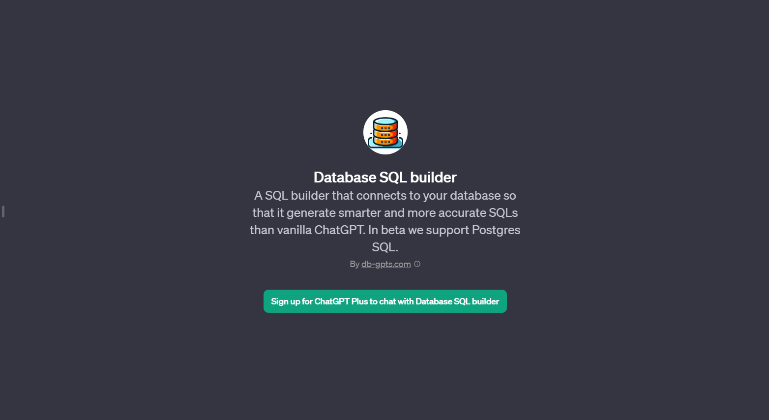 Database SQL Builder GPT