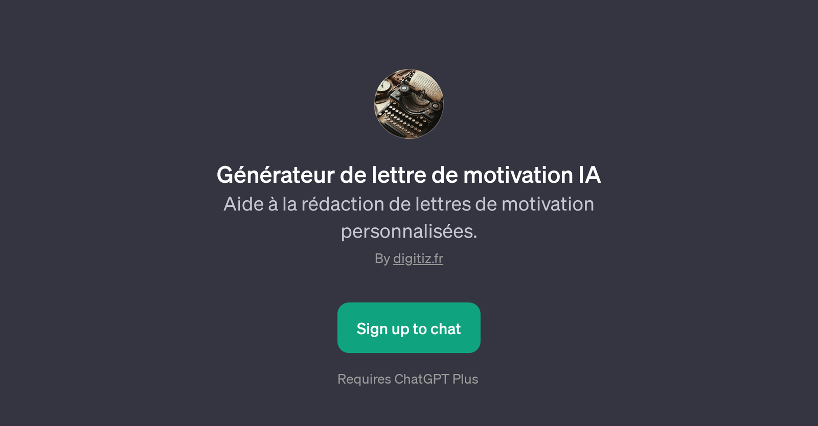 Gnrateur de lettre de motivation IA