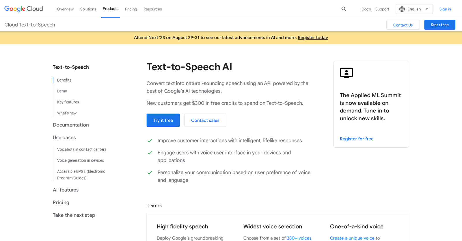 Google text to speech