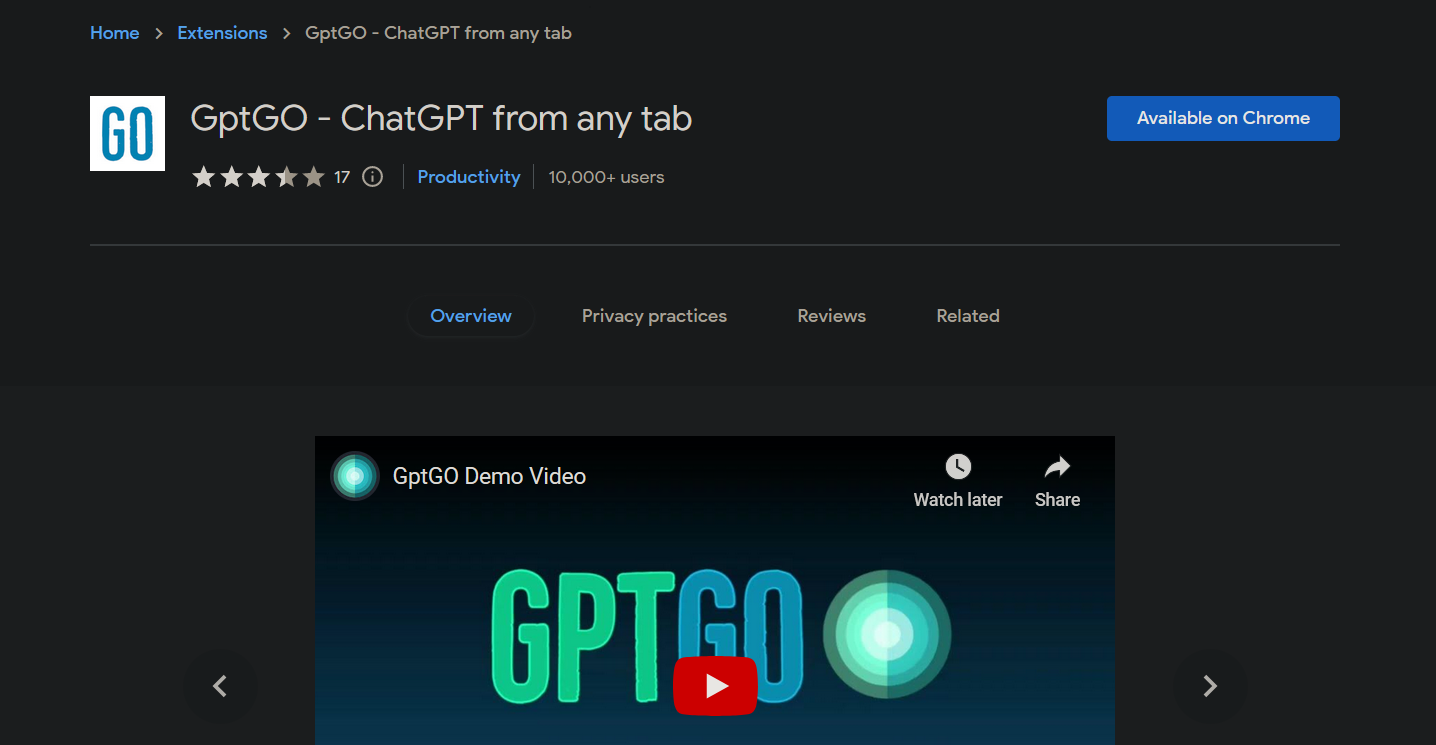 GPTGO - Chrome Extension featured
