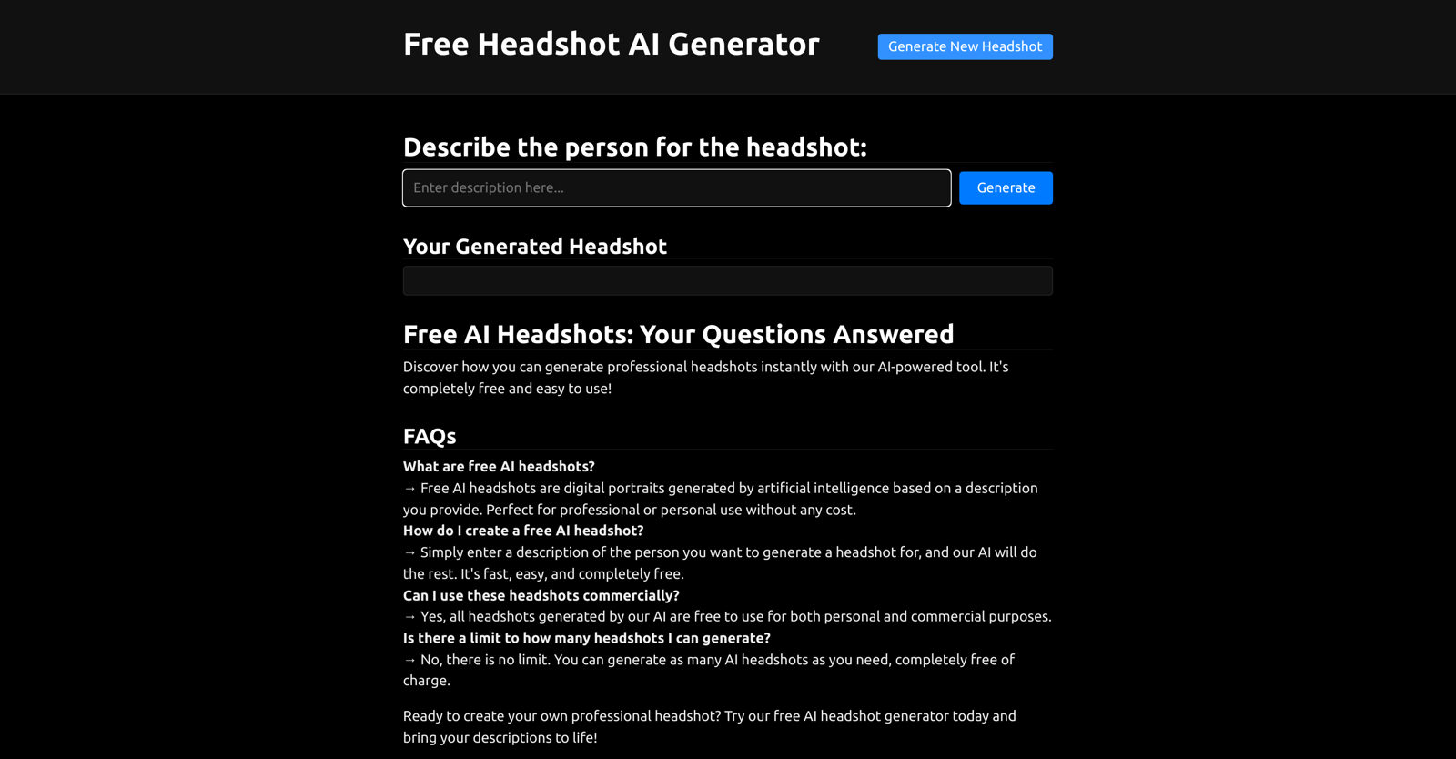 Headshot AI Generator