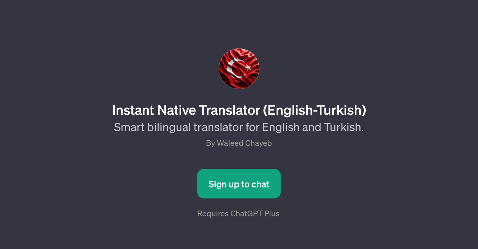 Instant Native Translator (English-Turkish)