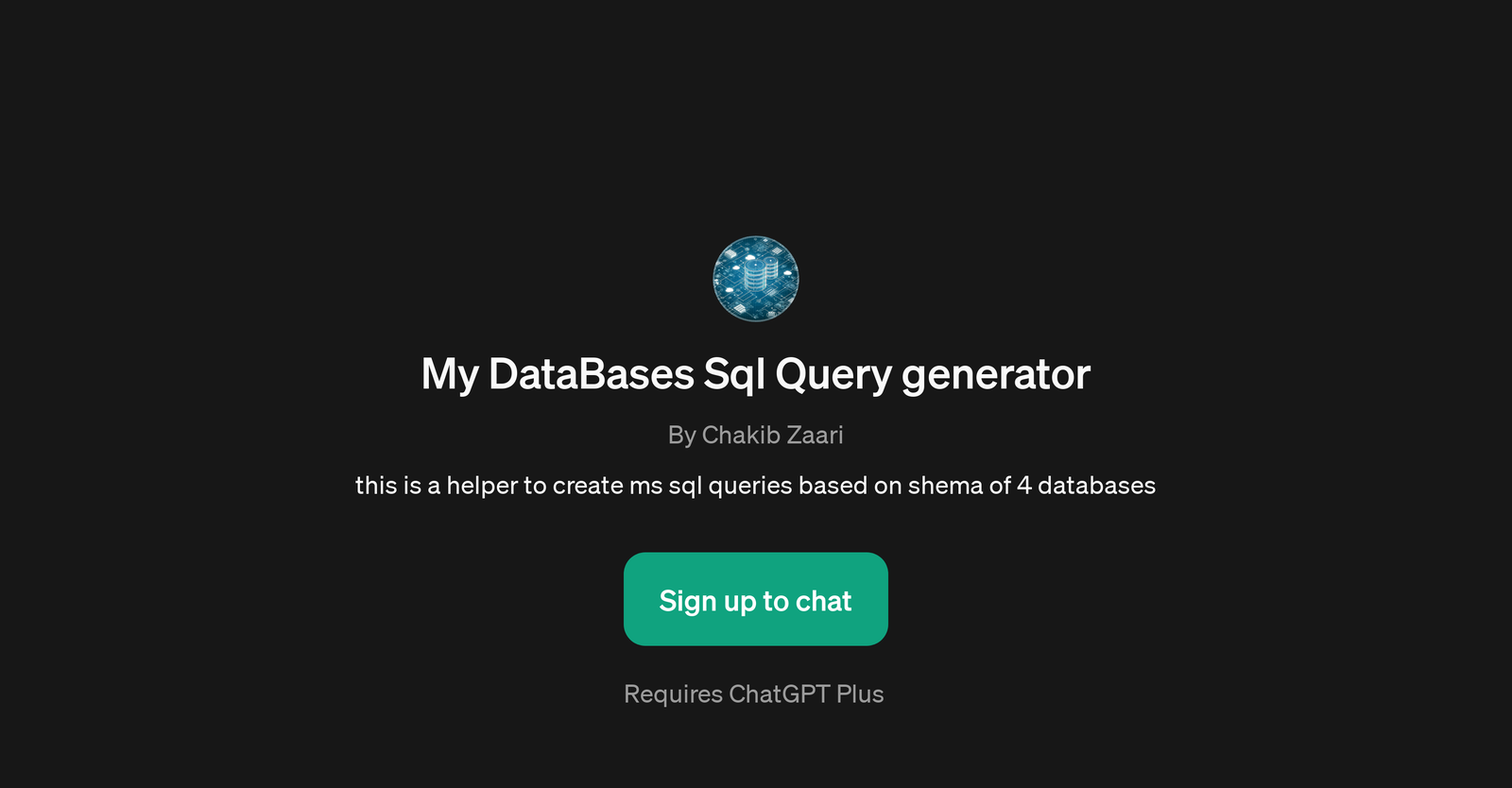 My DataBases Sql Query Generator