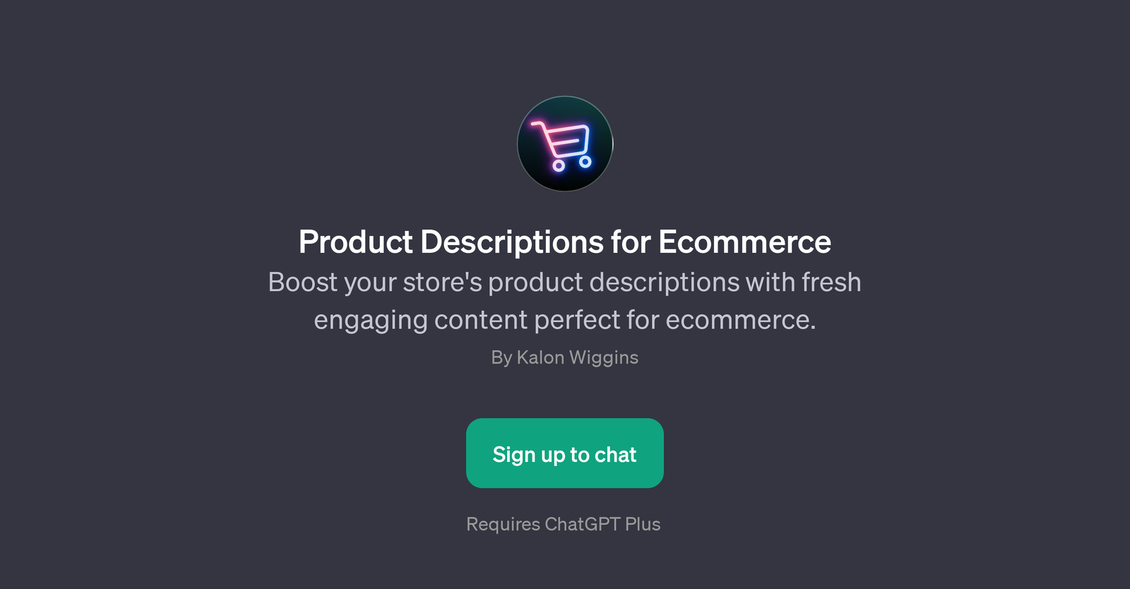 Product Descriptions for Ecommerce GPT