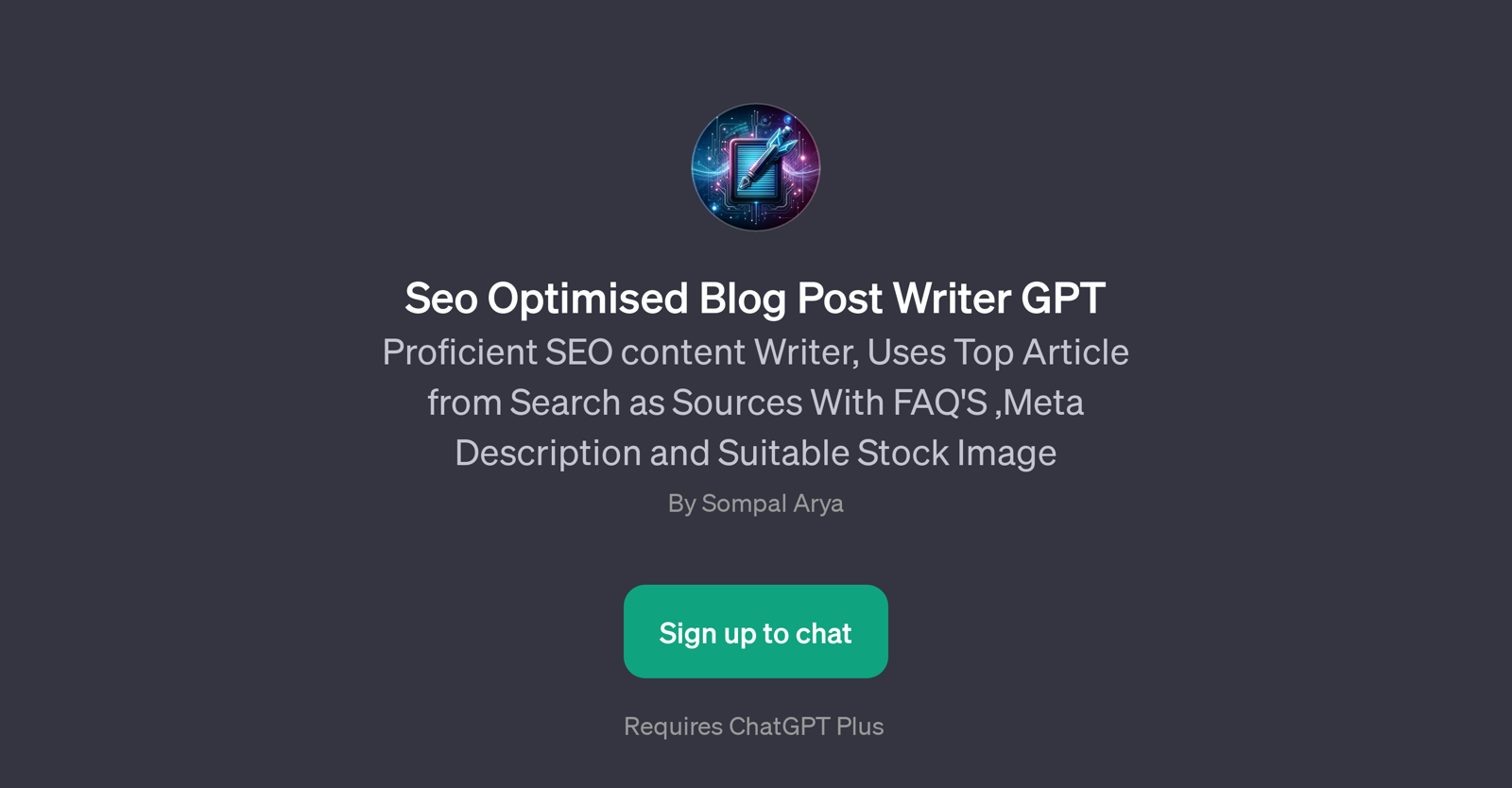 Seo Optimised Blog Post Writer GPT