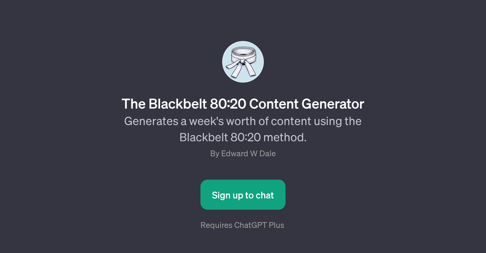 The Blackbelt 80:20 Content Generator