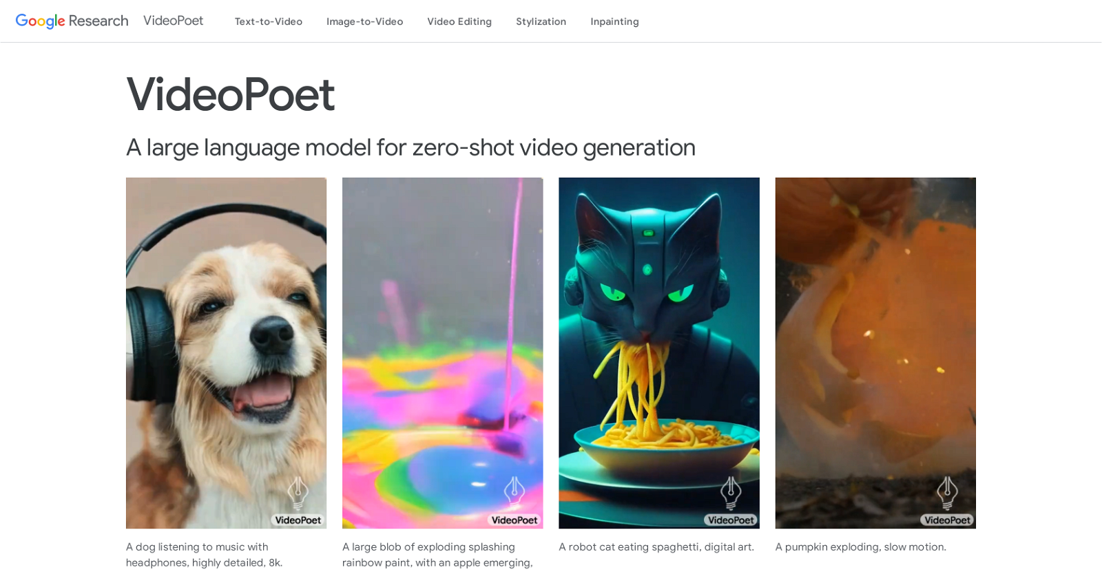 VideoPoet by Google