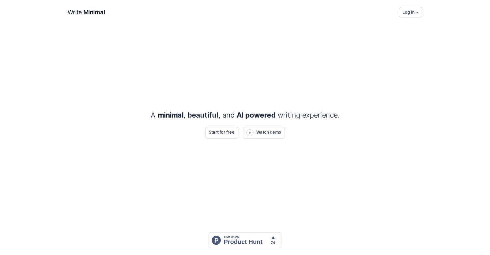 Write Minimal