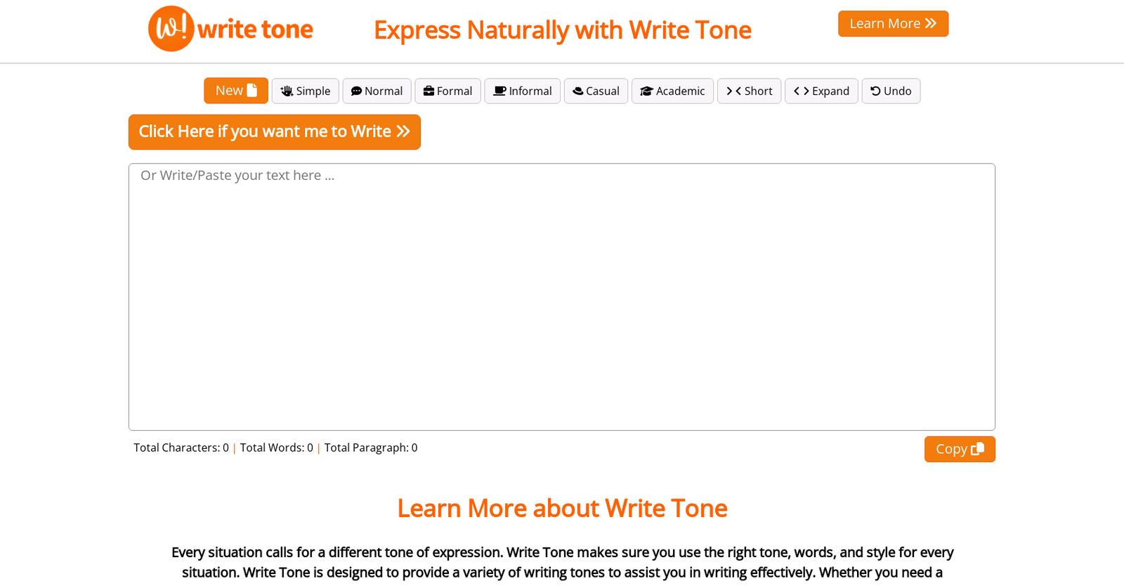 Write Tone